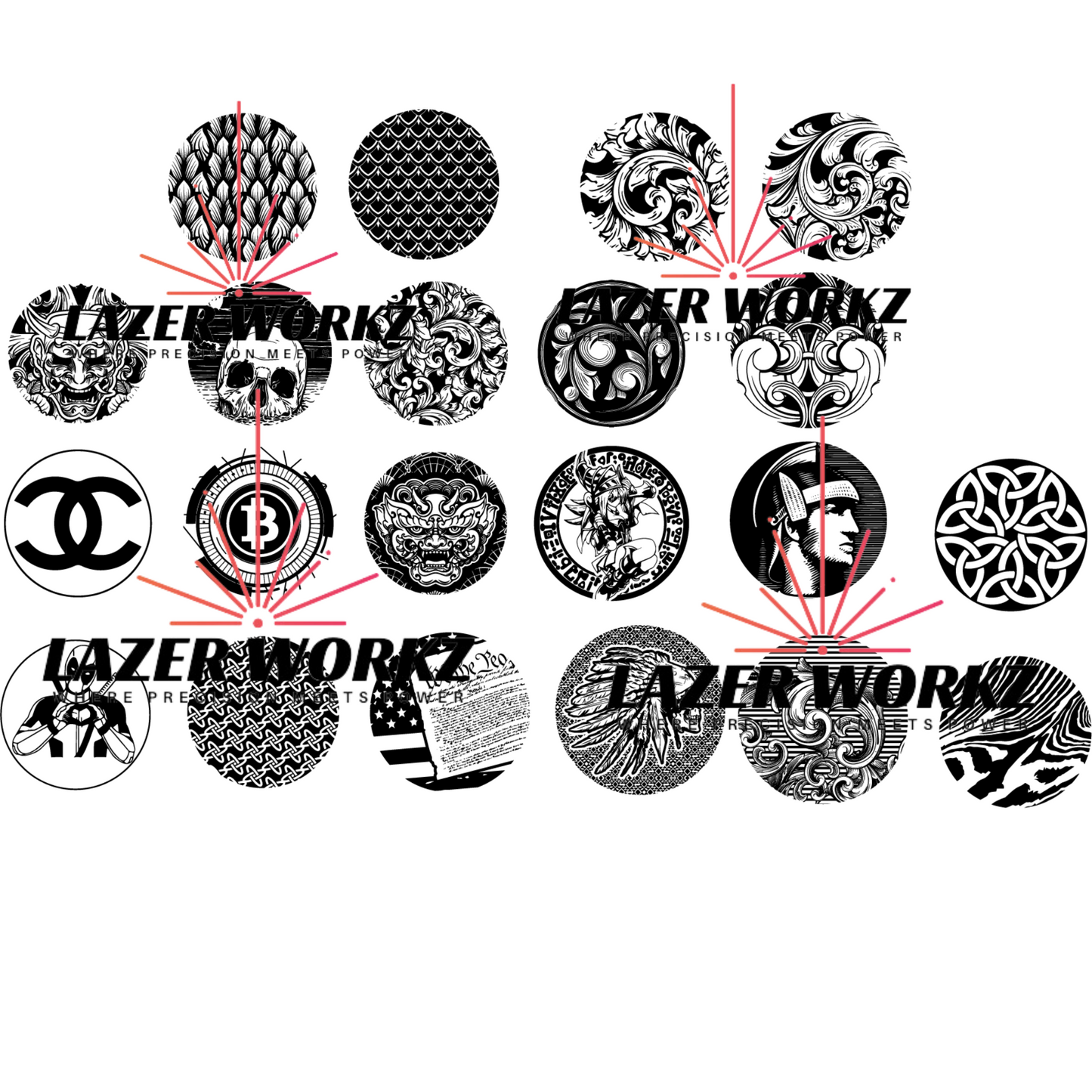 21 Coin SVG Fiber Laser Design Bundle