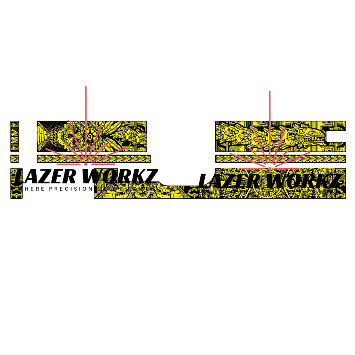 Glock 17 Aztec Skull Calendar Lightburn and EZCad 2 etc Ready