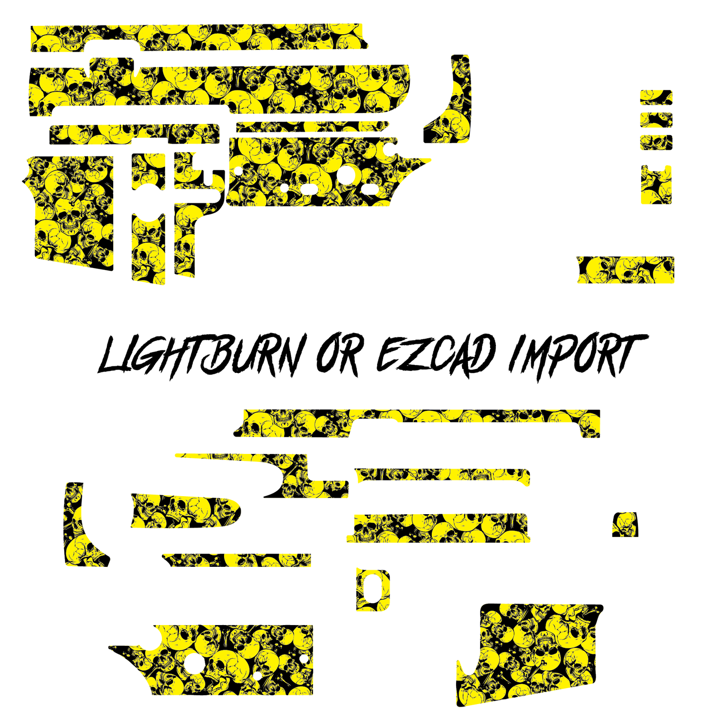 AR 15 Skulls Design EZCad 2 and Lightburn Ready