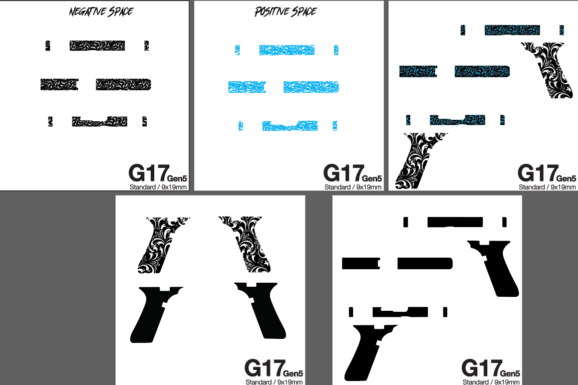Glock 17 GEN 5 Scrollwork V2 Lightburn EZCad 2 etc Ready