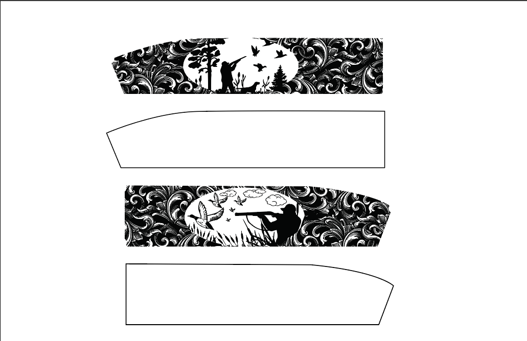 12 Gage Shotgun Scrollwork with Duck Scene Lightburn EZCad 2 etc Ready