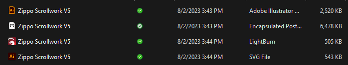 Lighter Scrollwork V5 Digital Design File for Custom Engraving