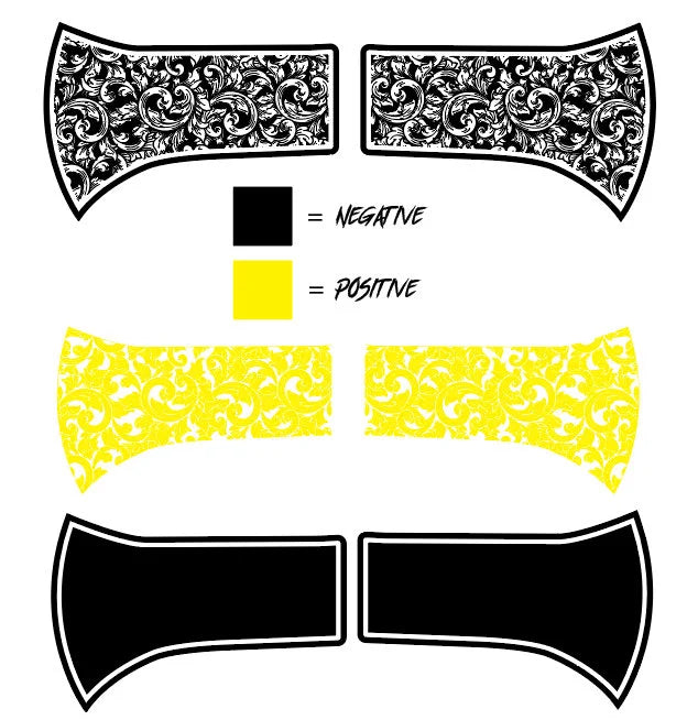 Axe Scrollwork V2 Design Template EZCad 2 and Lightburn Ready