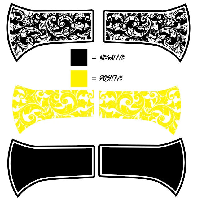 Axe Scrollwork V3 Design Template EZCad 2 and Lightburn Ready