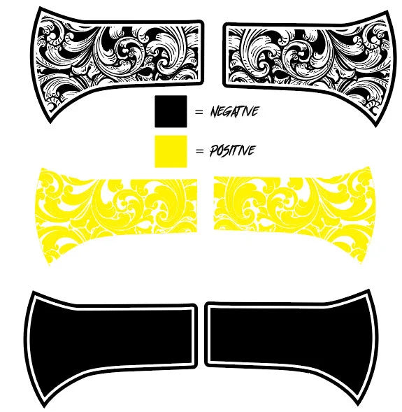 Axe Scrollwork V7 Design Template EZCad 2 and Lightburn Ready