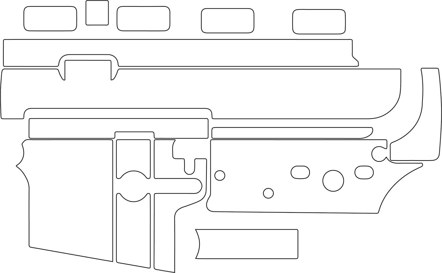 Lightburn-Ready AR15 Blank template svg digital File for Silhouette, Cricut,  and more !