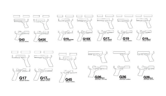 Glock Template Bundle - 13 Blank Templates -Digital File for Silhouette, Cricut, and Lightburn and more!