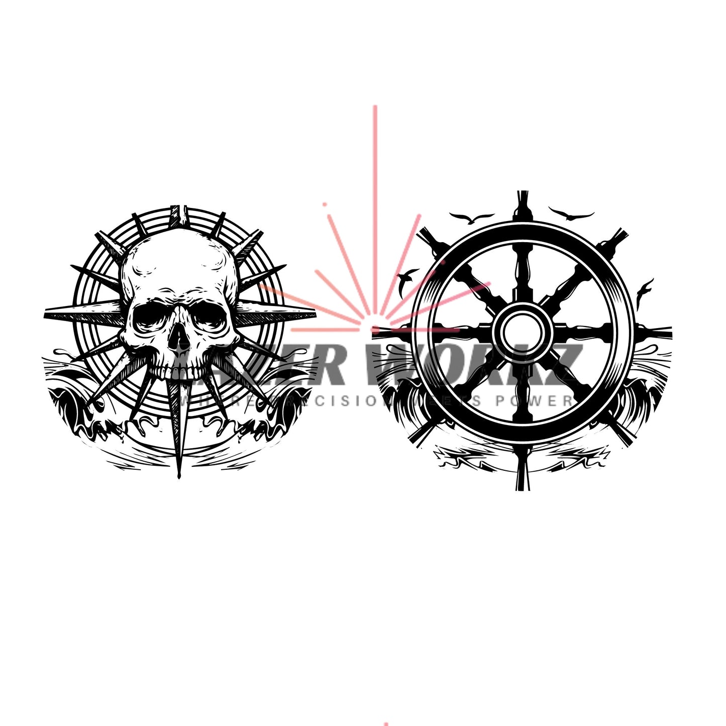 Pirate Coin Digital File for Custom Coin Engraving