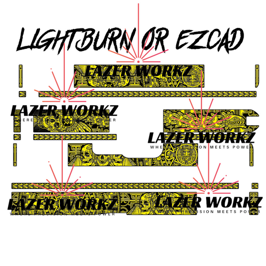 Glock 17 Aztec Skull Calendar Lightburn and EZCad 2 etc Ready