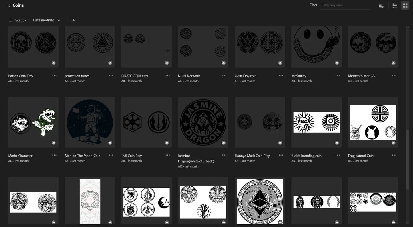 51 Coin SVG Fiber Laser Design Bundle