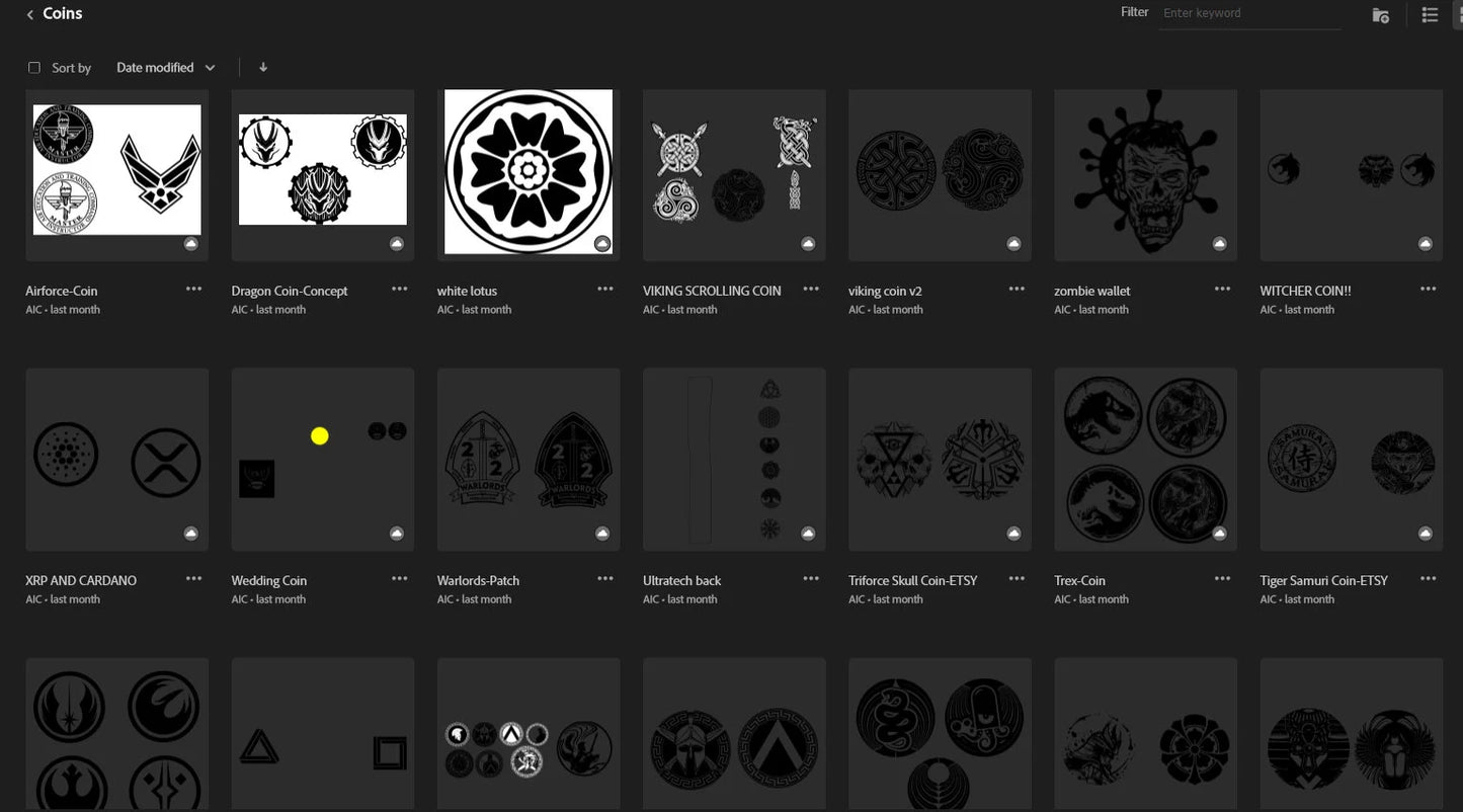 51 Coin SVG Fiber Laser Design Bundle