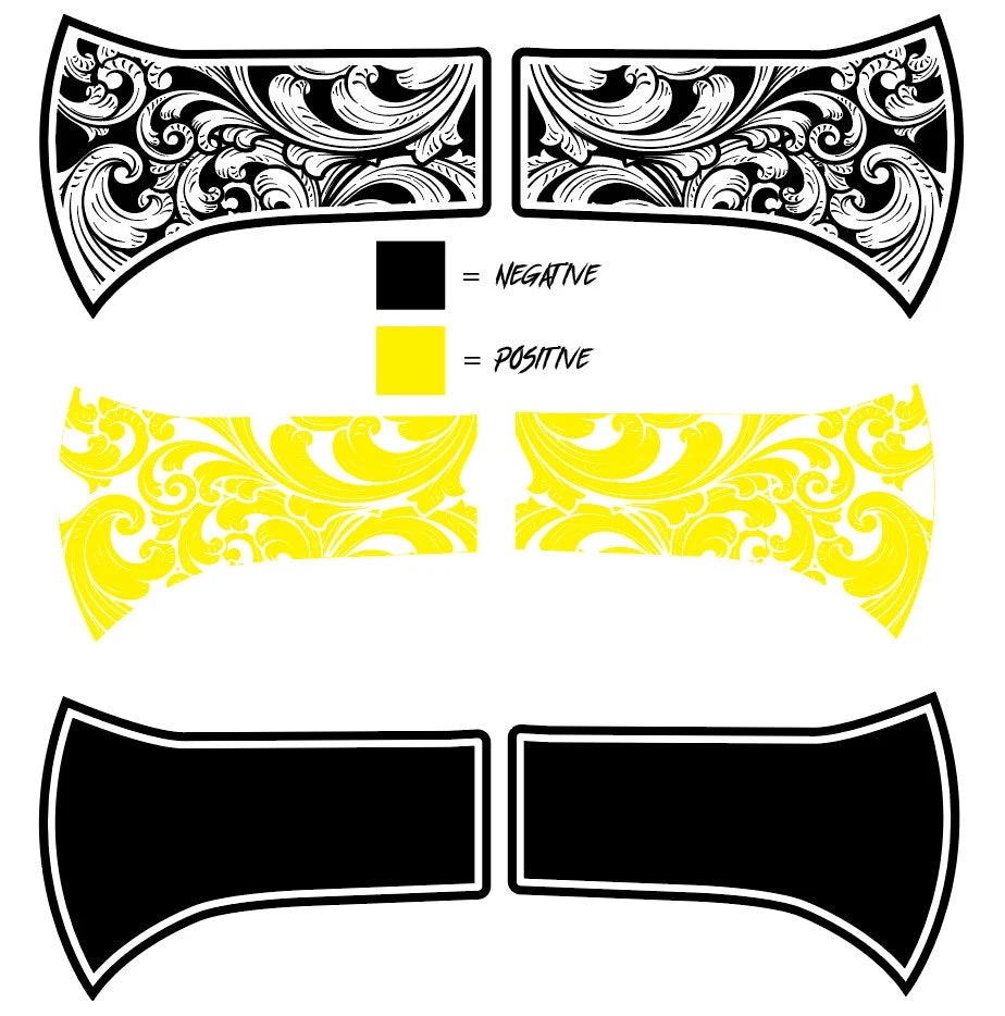Axe Scrollwork Design Template EZCad 2 and Lightburn Ready