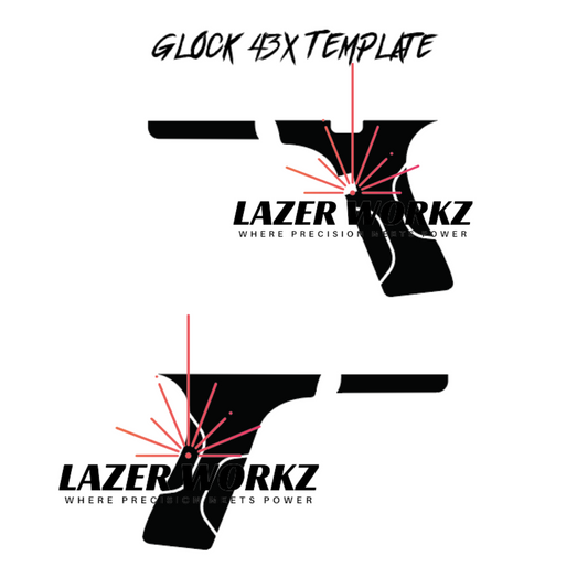 Glock 43X Dual Blank Template Design Lightburn and EZCad 2 etc Ready