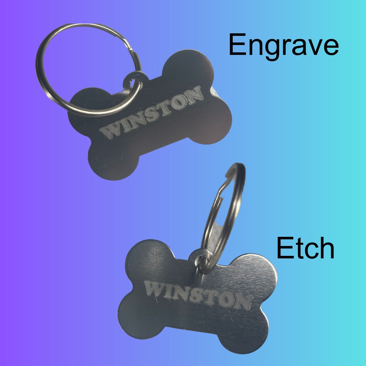 Engraved Aluminum Dog Tags - Personalized.