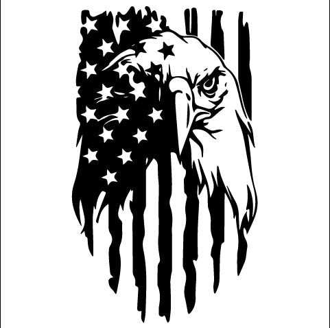 Wilderness's Emblem: A Majestic Eagle Embraced by the Flag svg digital File for Silhouette, Cricut, and Lightburn and more !