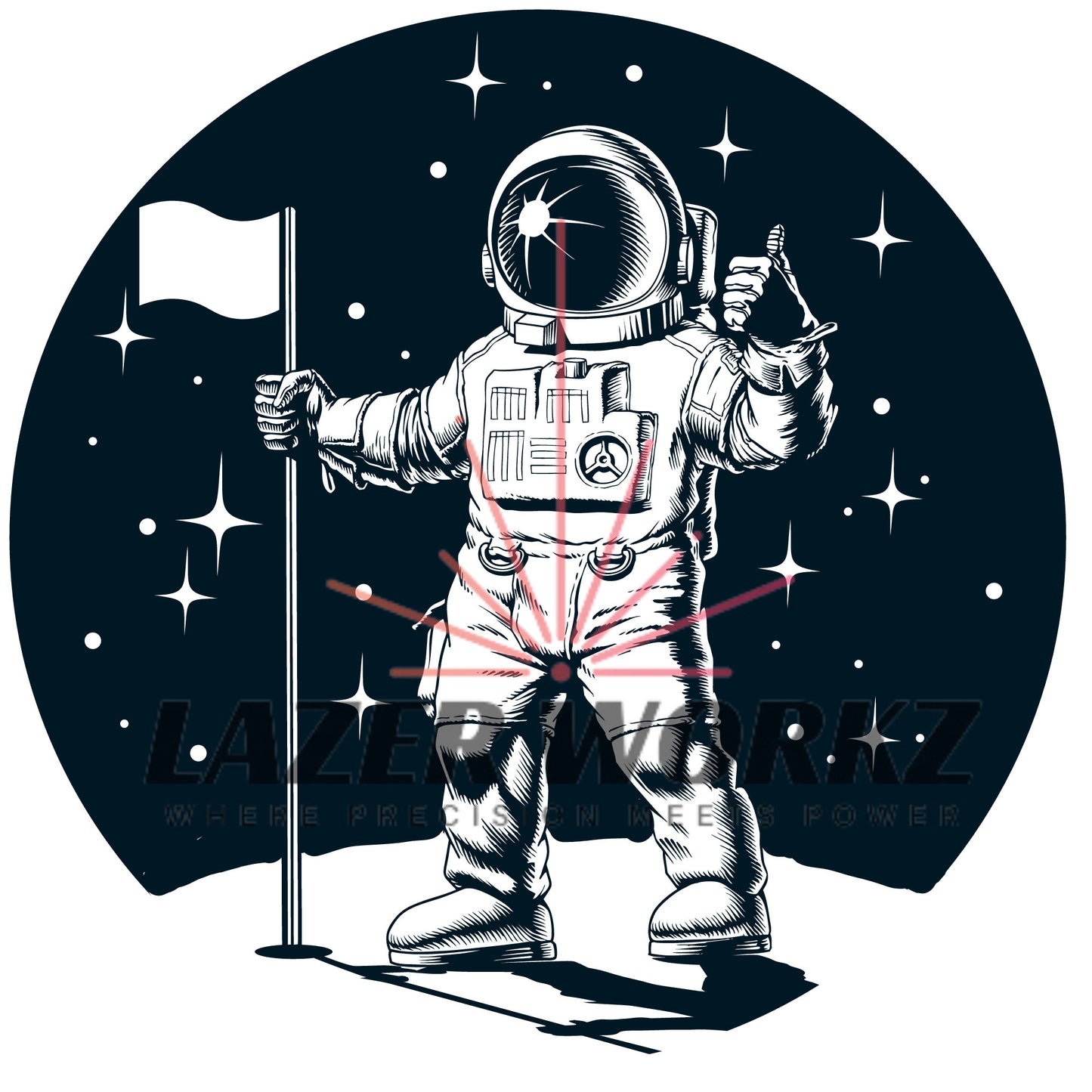 Man on the Moon Coin Digital File for Custom Coin Engraving