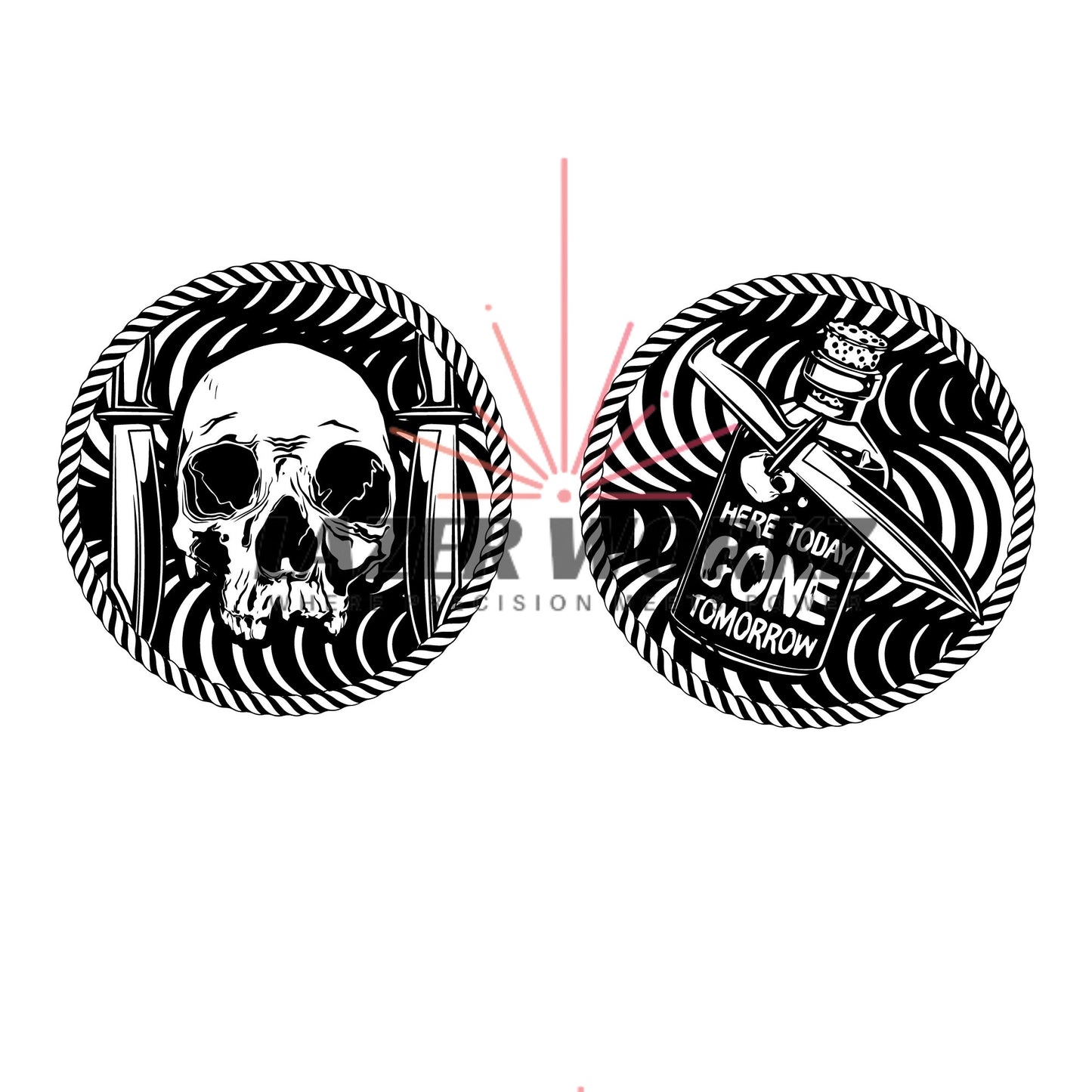 Poison Coin Digital File for Custom Coin Engraving